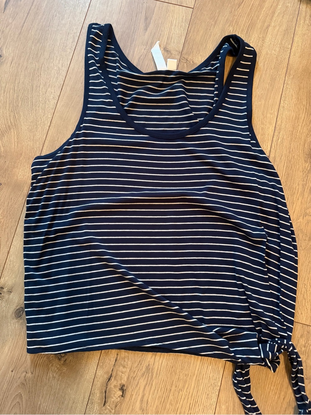 Others Follow Navy and White Striped Tie-Side Tank